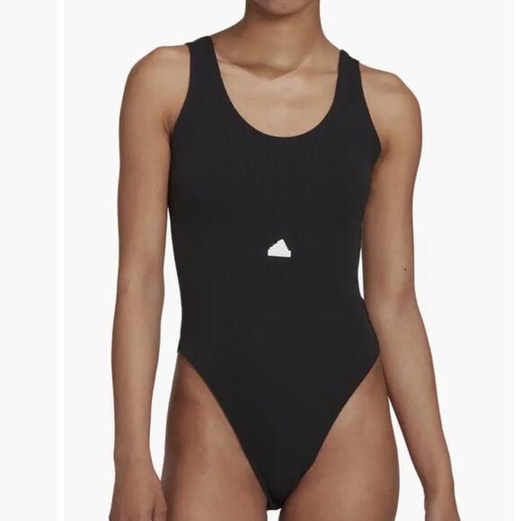 Adidas Black Rib Black Bodysuit NWTS size Large - Picture 1 of 11
